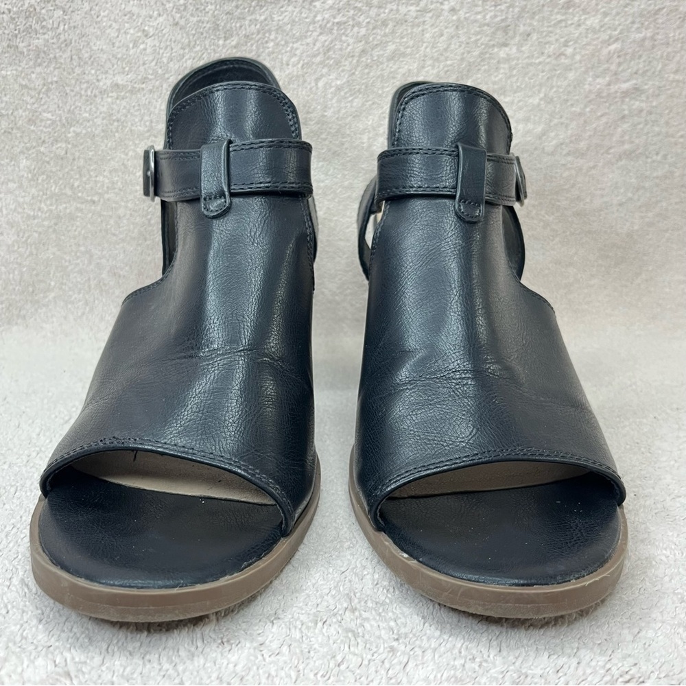 Frye & Co Gaia Slingback Heels Sandals Women’s 11 Black Faux Leather Casual Fall - Picture 6 of 11